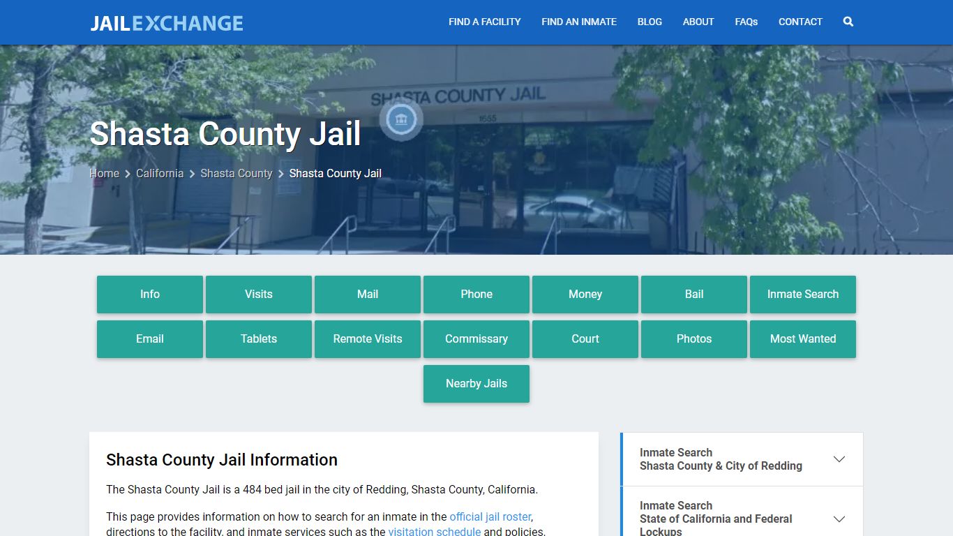 Shasta County Jail, CA Inmate Search, Information